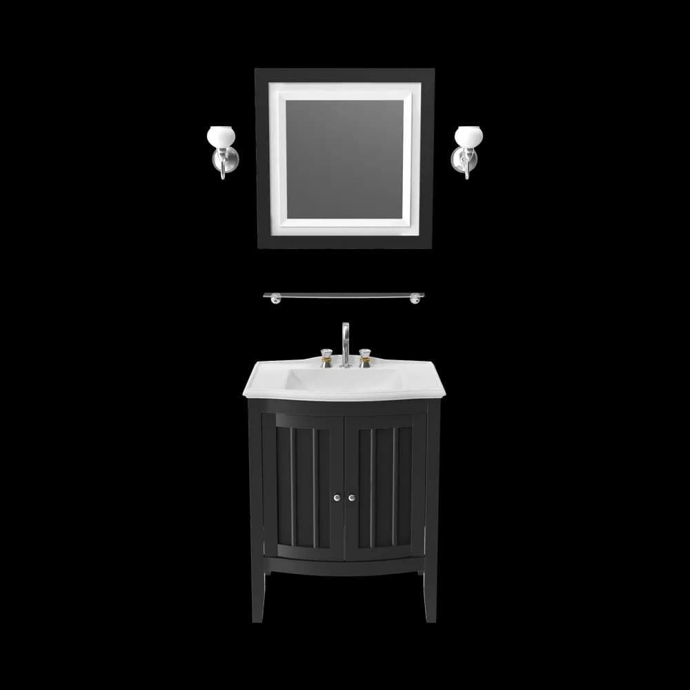 Wooden Bathroom Sink With Mirror - Imagem 1