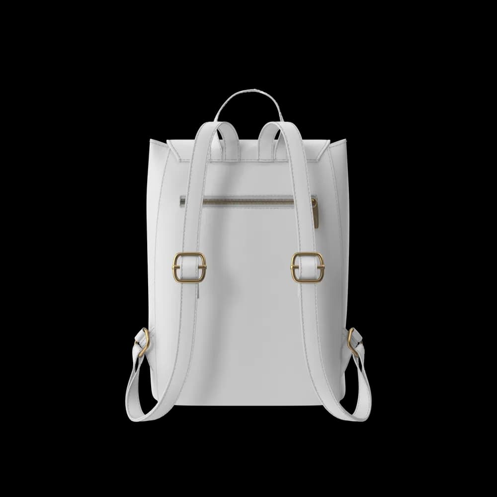 White Faux Leather Backpack - Miniatura 2